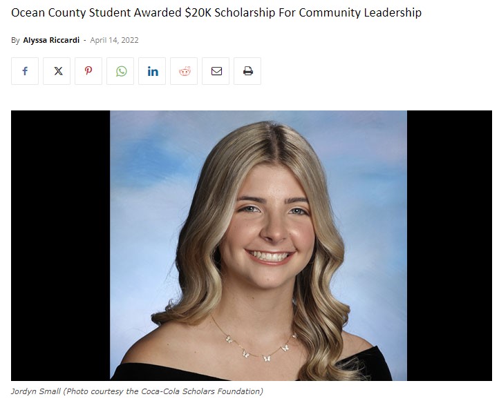 Celebrating Excellence: Ocean County Student Awarded $20K Scholarship