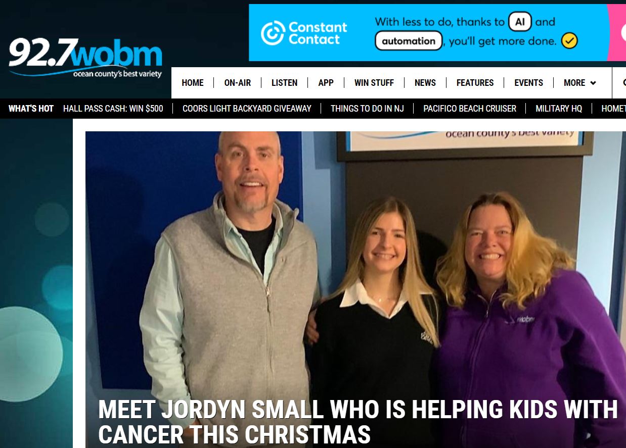 WOBM Meet Jordyn Small Who Is Helping Kids With Cancer This Christmas